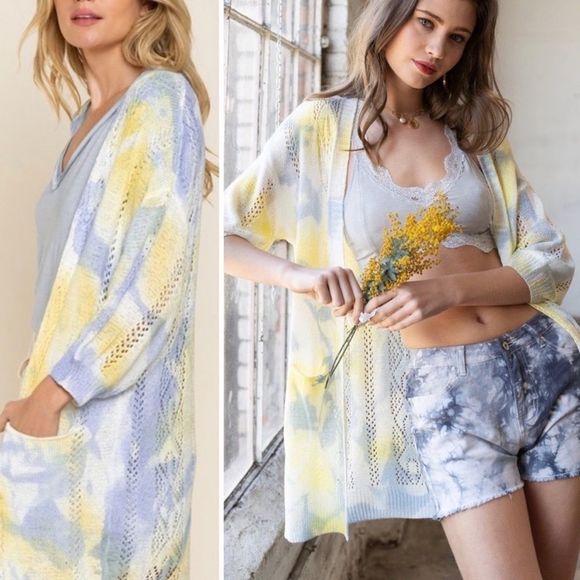 POL Hand Dyed Kimono Cardigan Size Small New - Picture 11 of 15